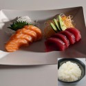 SASHIMI 4 THON-4 SAUMON avec bol de riz
